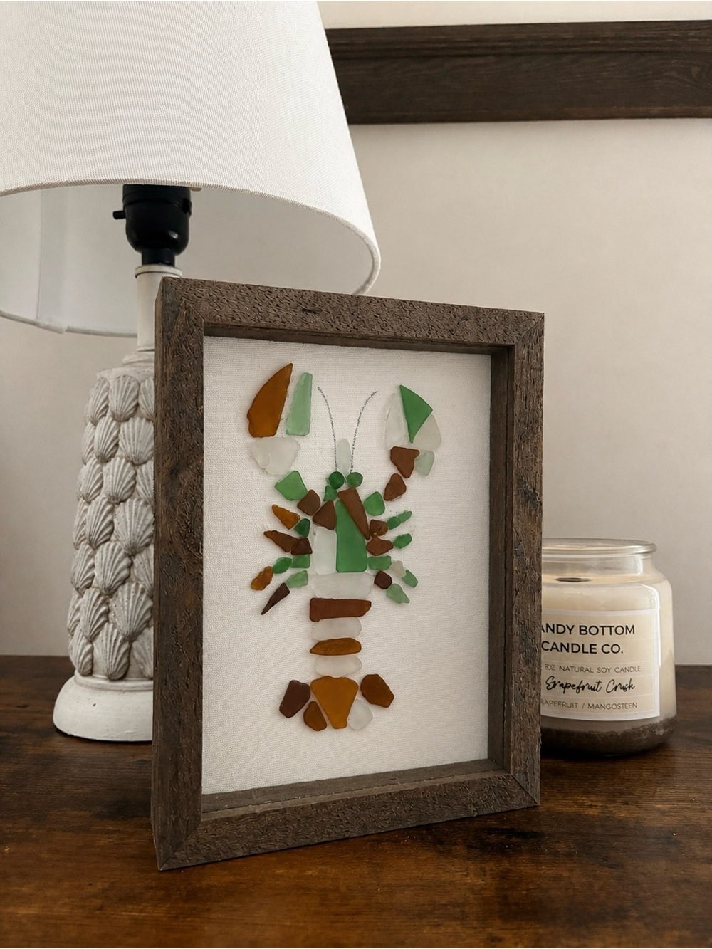 Handmade seaglass lobster!